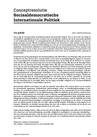 Conceptresolutie Sociaaldemocratische Internationale Politiek